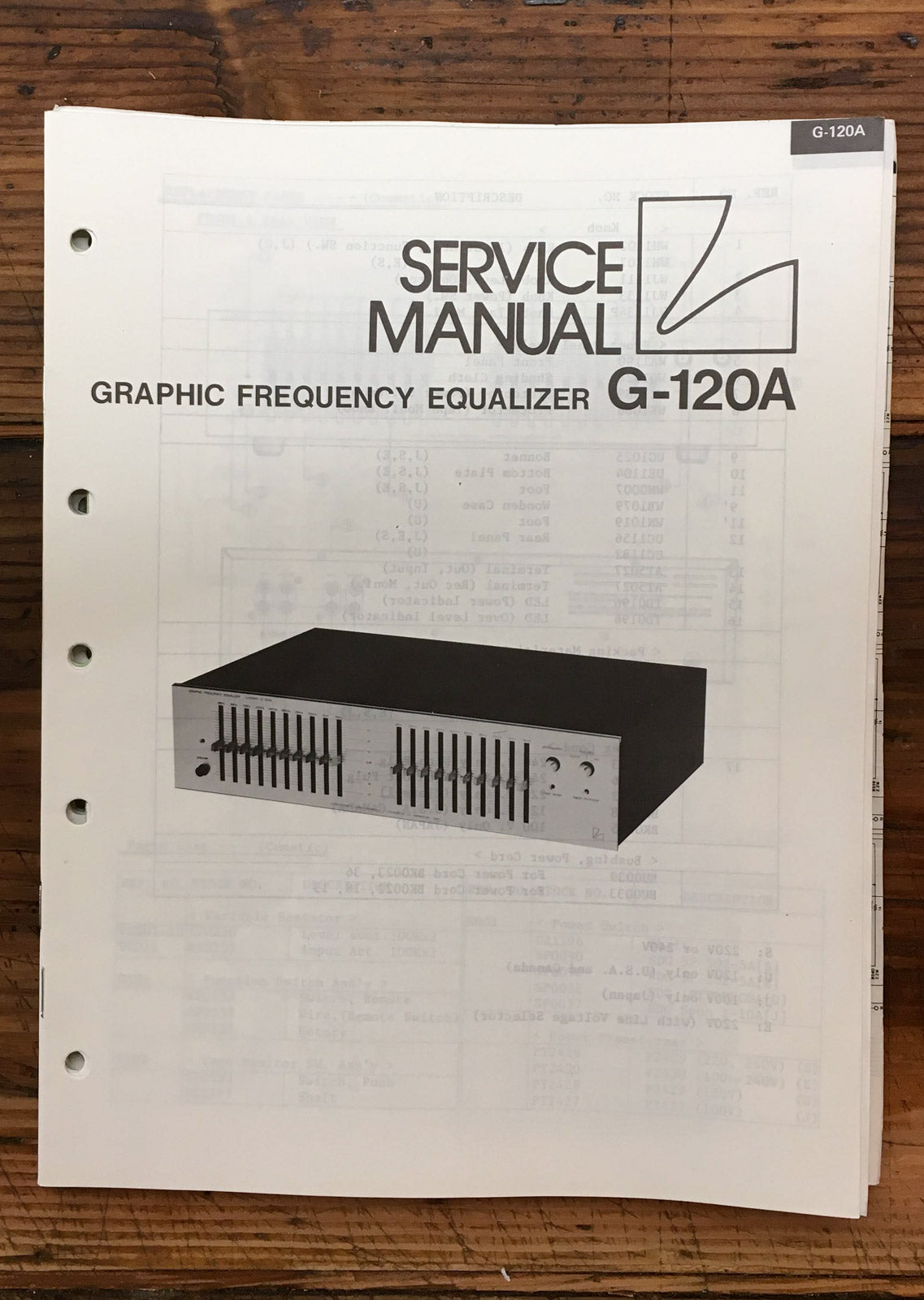 Luxman G-120A G-120 A Equalizer Service Manual *Original*