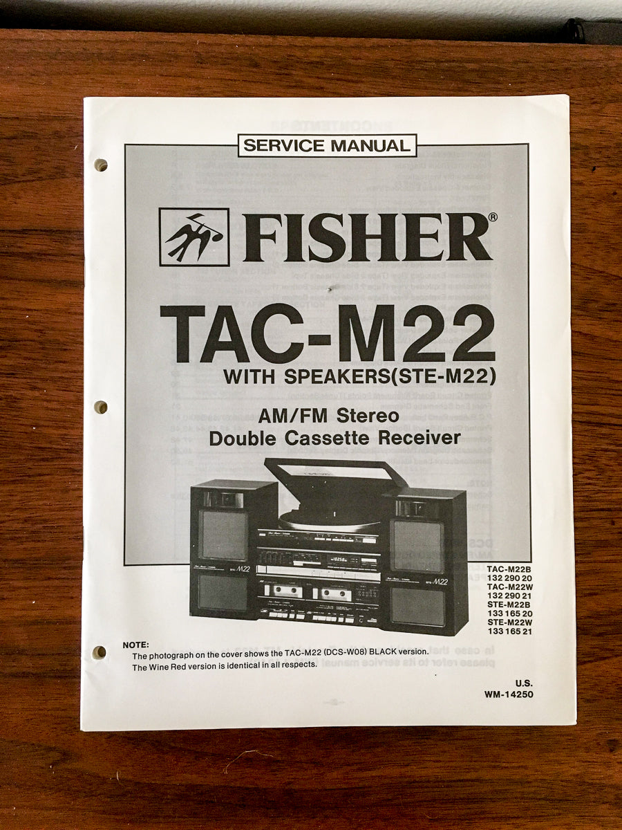 Fisher TAC-M22 Stereo Service Manual *Original*