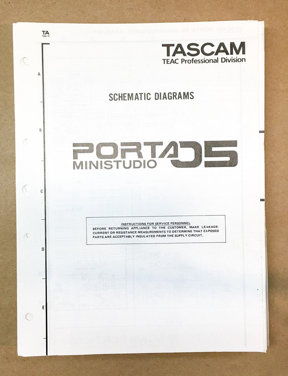 Teac Mini Studio Porta 5 Five Mixing Console Schematiac Manual *Original*