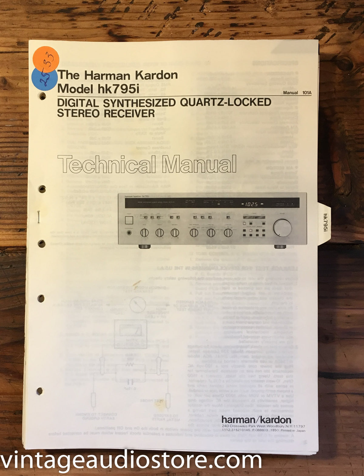 Harman Kardon HK795i HK 795i Service Manual *Original*