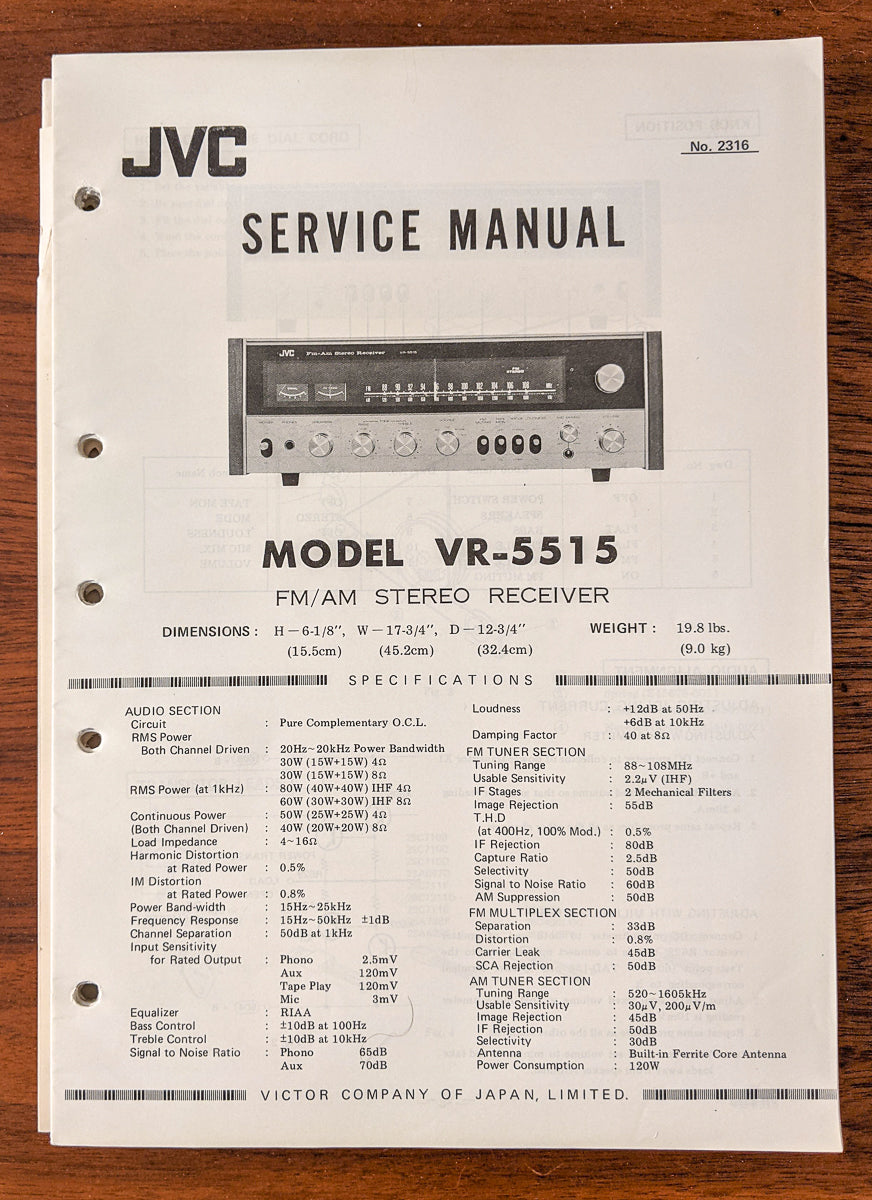 JVC VR-5515LX,bon état,bon fonctionnement,vintage,belle sonorité