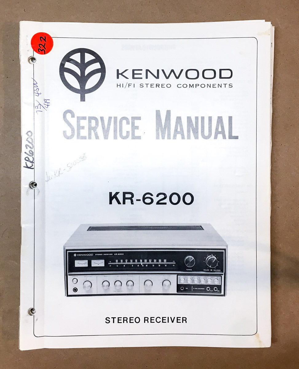 Kenwood KR-6200 Receiver Service Manual *Original*
