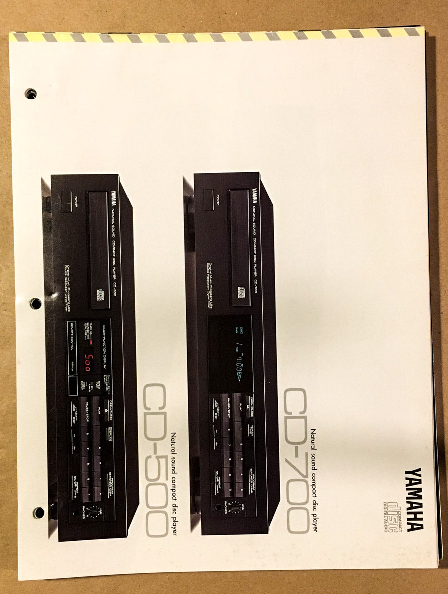 Yamaha CD-700 CD-500 CD Player Dealer Brochure *Original*
