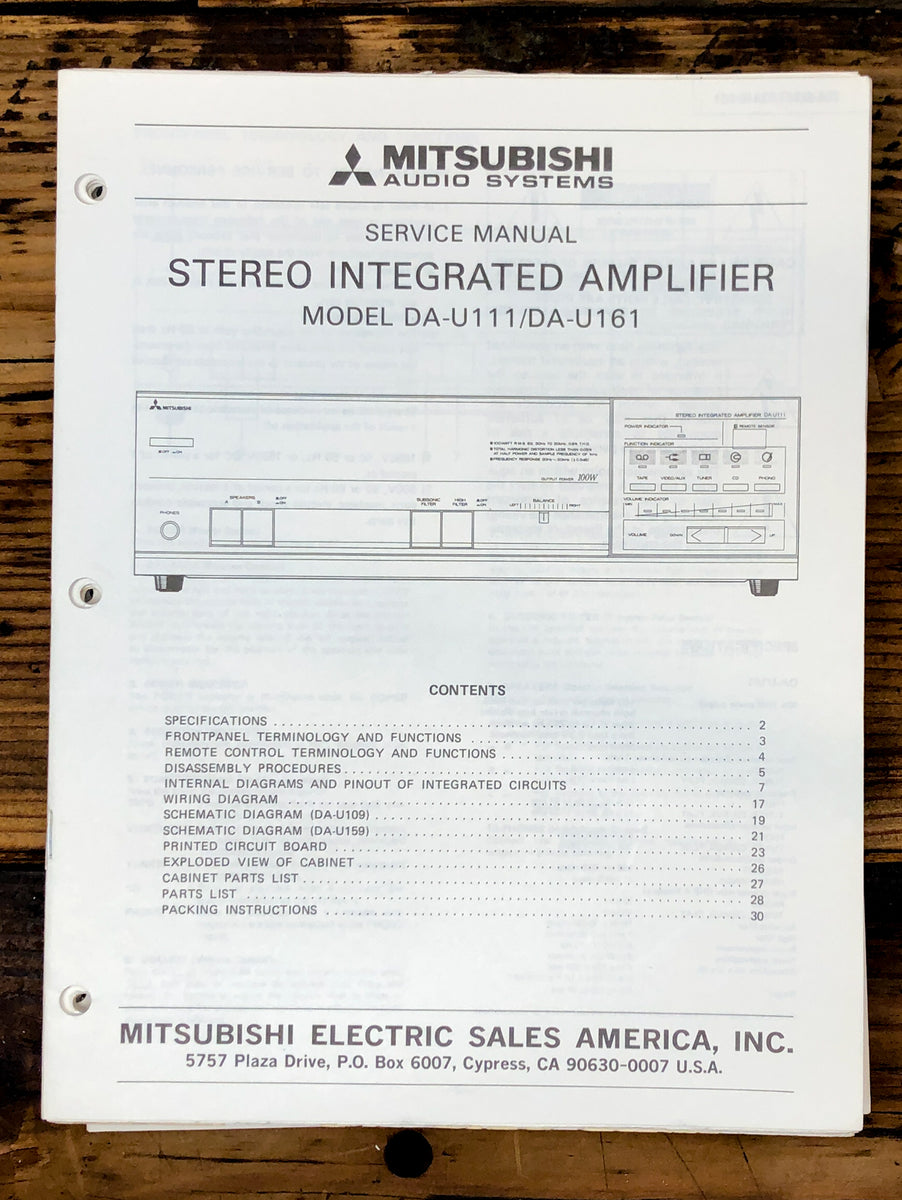 Amplifier Service Manual *Original* – Vintage Audio Store - Vintage ...