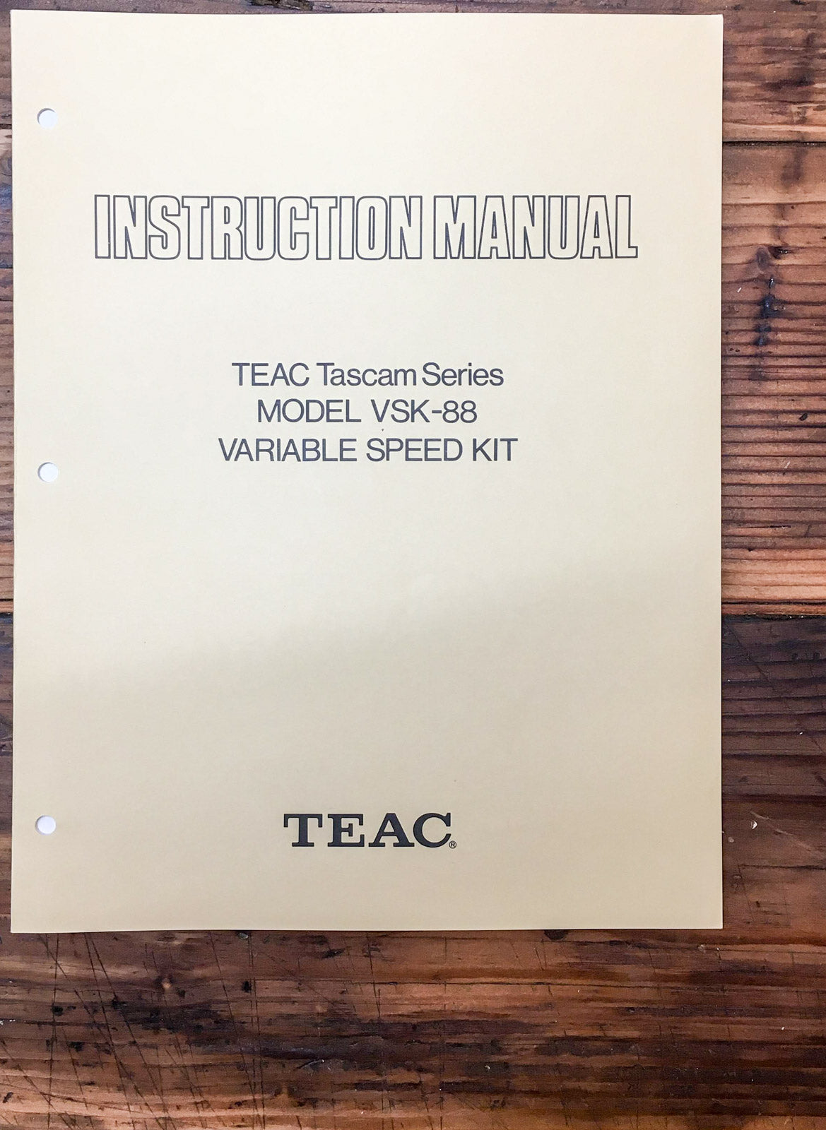 Teac / Tascam VSK-88 Variable Speed Kit Service Manual *Original*