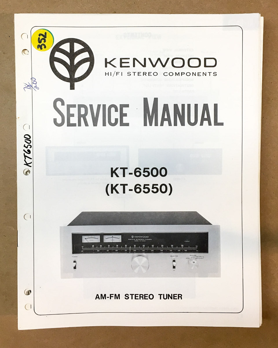 Kenwood KT-6500 Tuner Service Manual *Original*