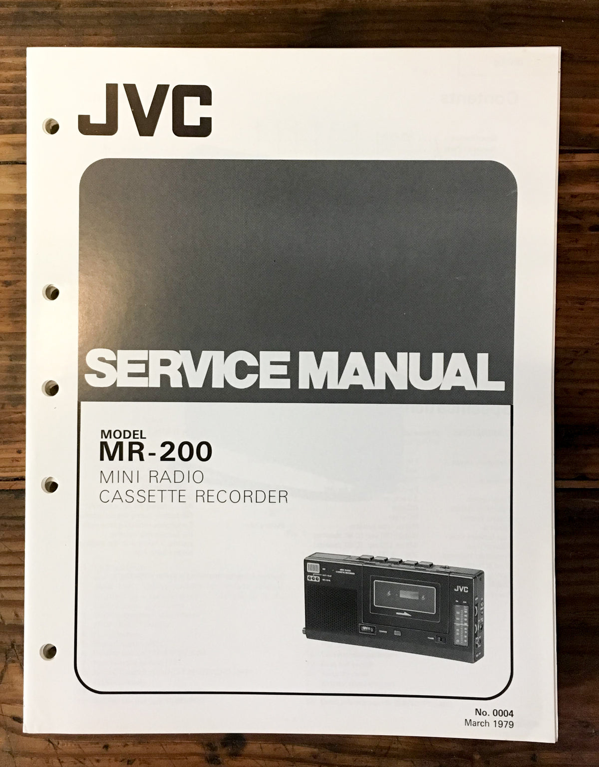 JVC MR-200 Cassette Service Manual *Original*