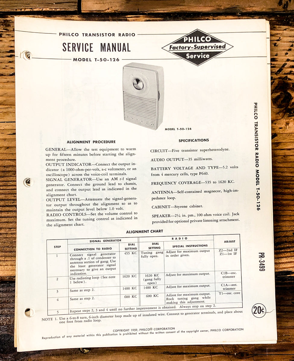 Radio Service Manual *Original* – Vintage Audio Store - Vintage Service ...