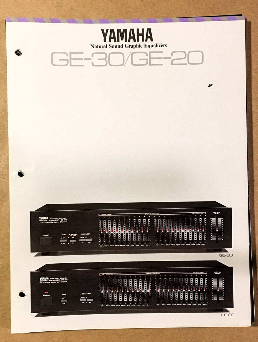 Yamaha GE-30 GE-20 Equalizer Dealer Brochure *Original*