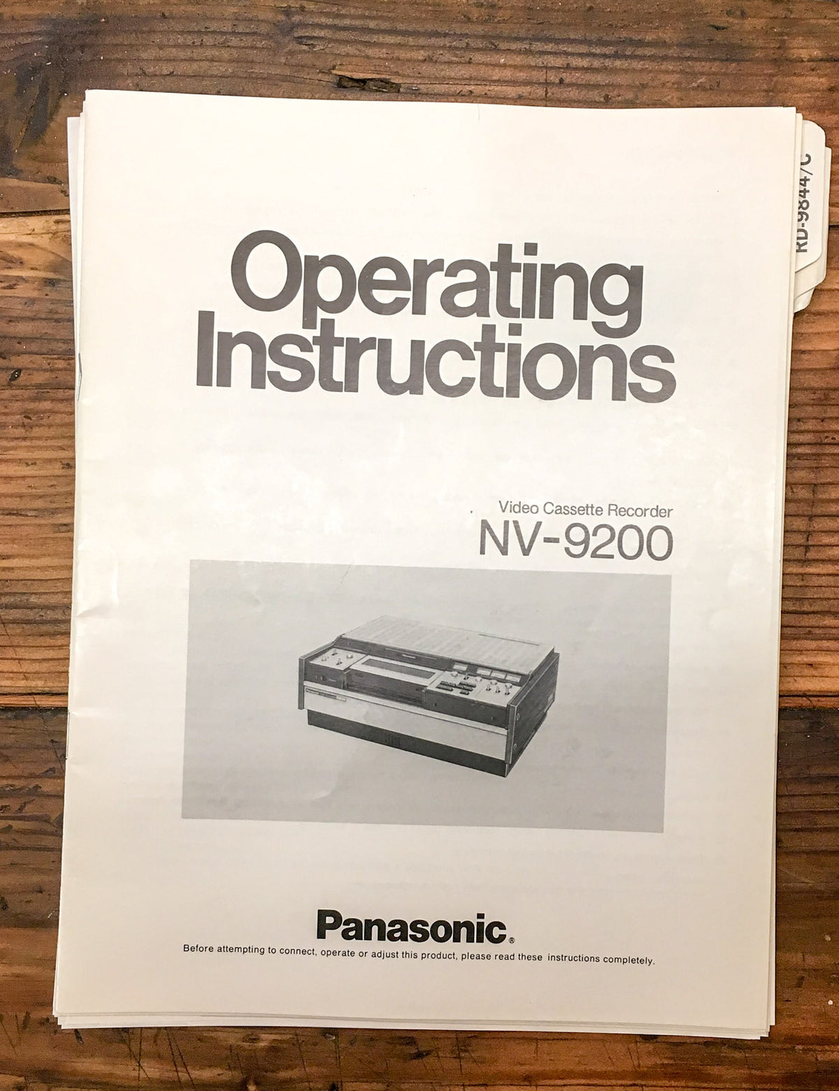 Panasonic NV-9200 VCR Owners / User Manual *Original*