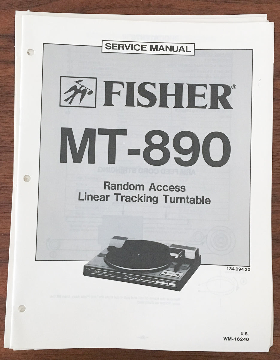 Fisher MT-890 Record Player / Turntable Service Manual *Original*