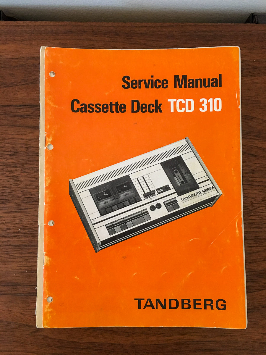 Tandberg TCD 310 Cassette Service Manual *Original* #2