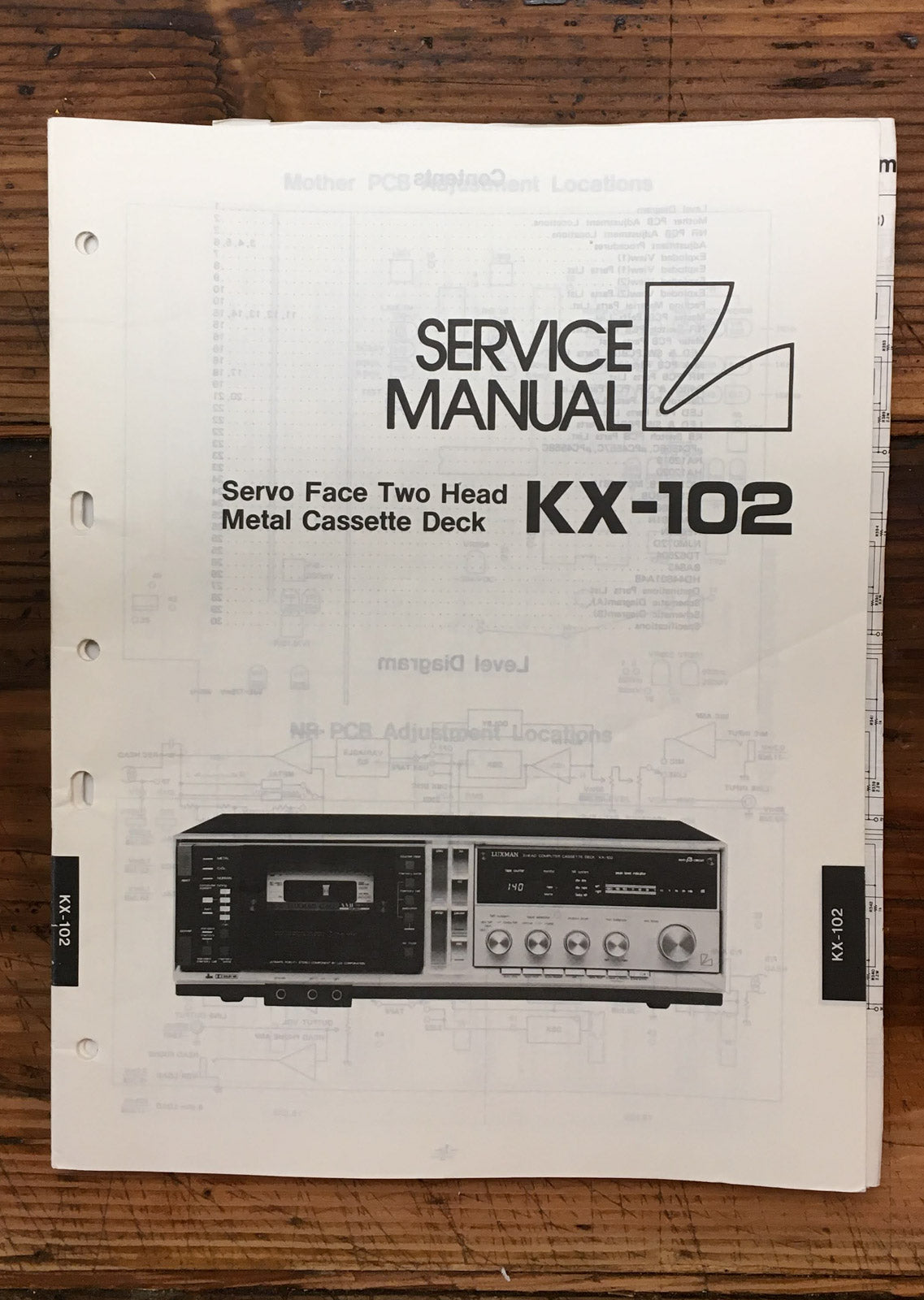 Luxman KX-102 Cassette Service Manual *Original*