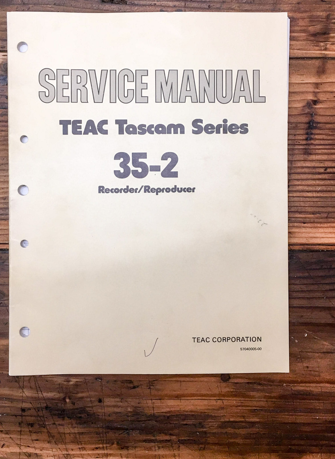 Teac / Tascam 35-2 Recorder / Reproducer Service Manual *Original*