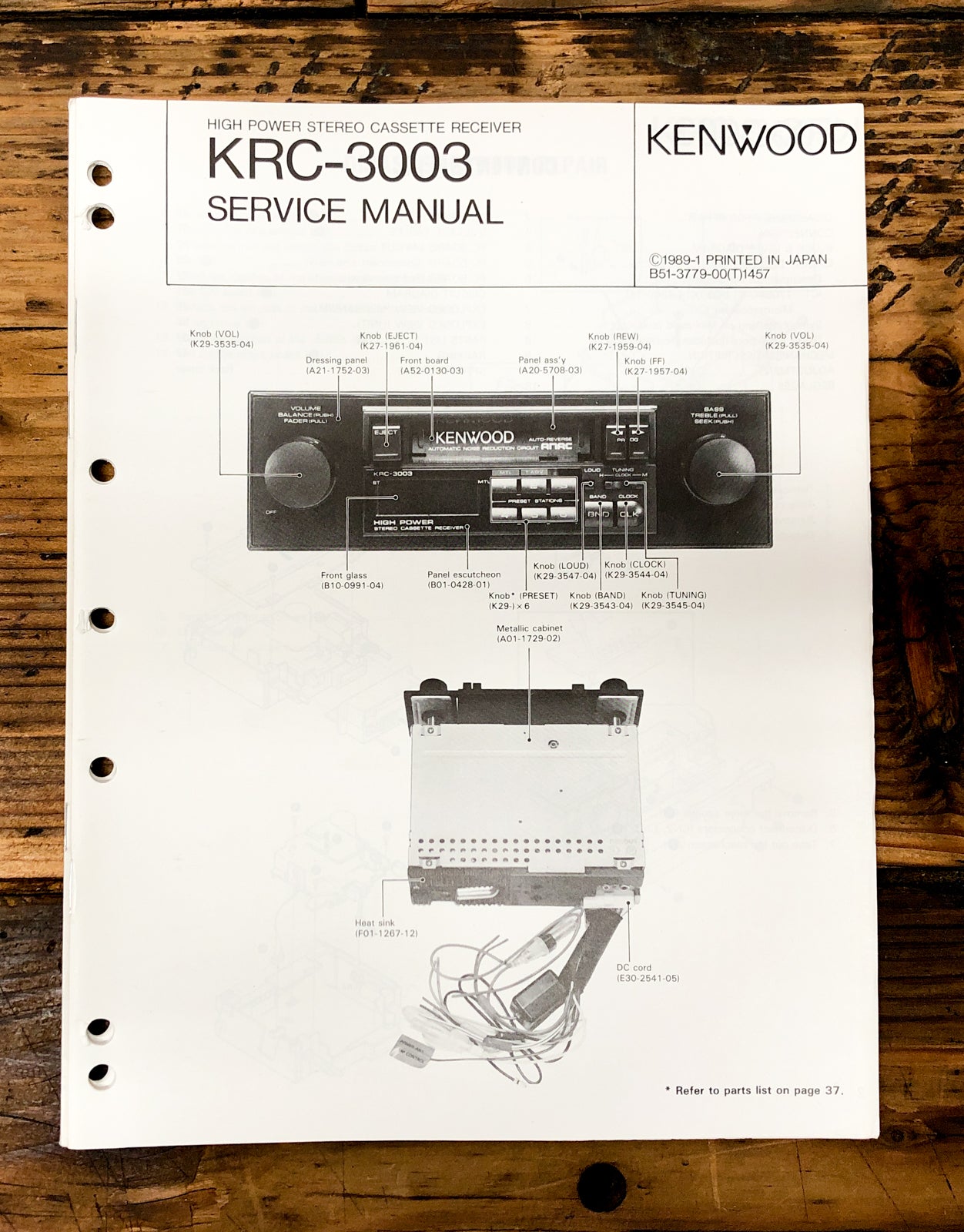 Car Radio Service Manual *Original* Vintage Audio Store Vintage