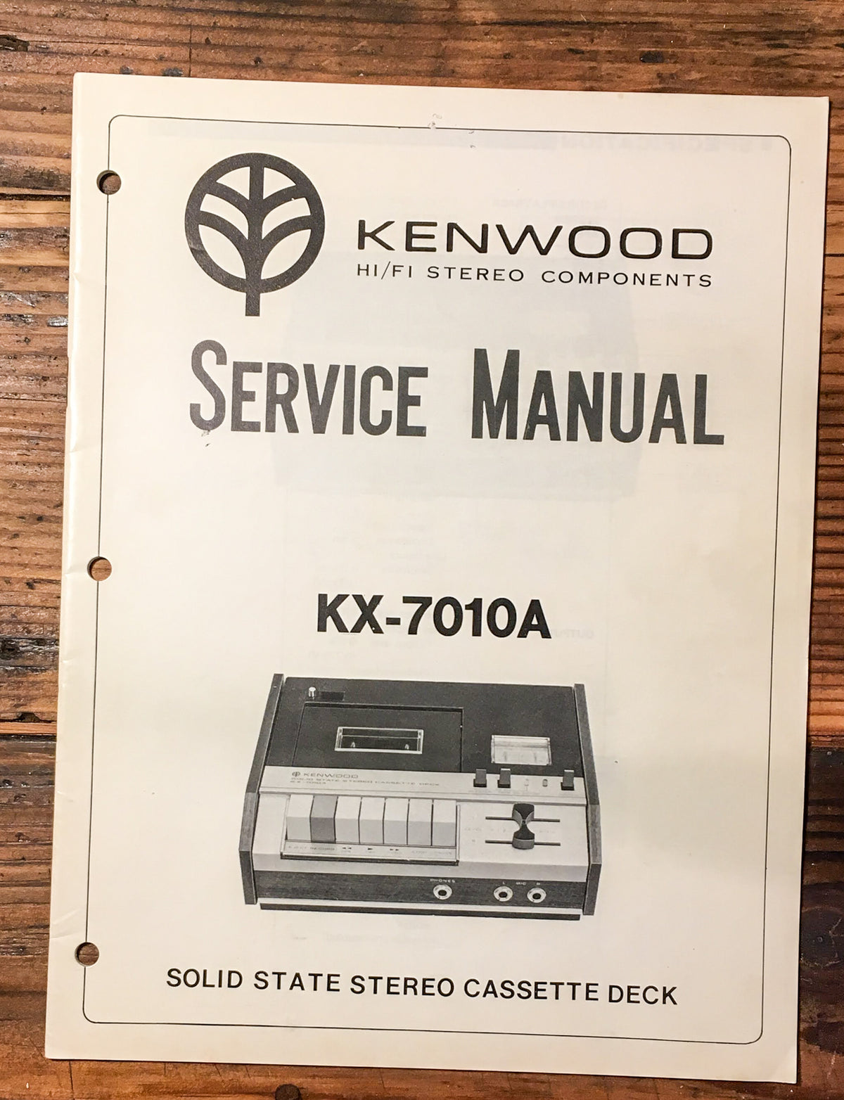 Kenwood KX-7010A KX-7010 A Cassette Service Manual *Original*