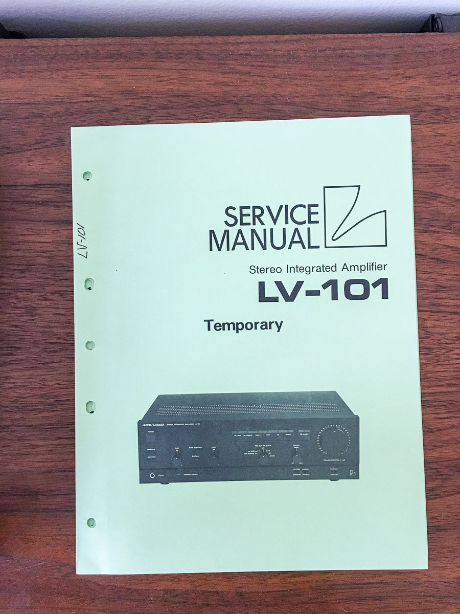 Luxman LV-101 Integrated Amplifier Temporary Service Manual *Original*