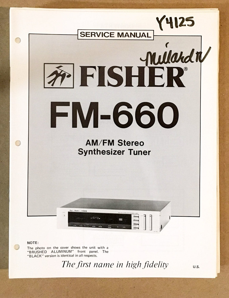 Fisher FM-660 Tuner Service Manual *Original* #1