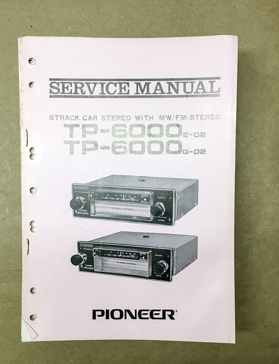 Pioneer TP-6000 Car Stereo Service Manual *Original* #1