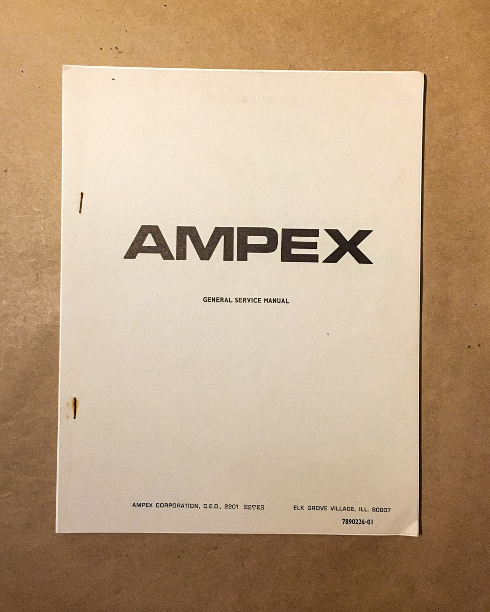 Ampex General Service Manual Reel to Reel Service Manual *Original*