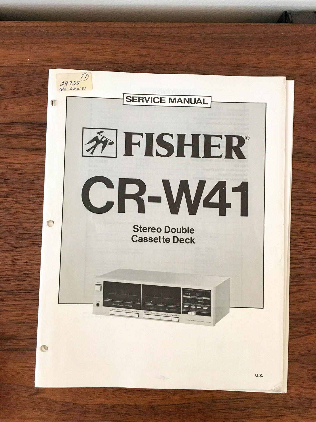Fisher CR-W41 Cassette Service Manual *Original*