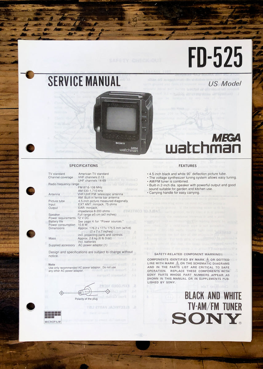 Watchman TV Service Manual *Original* Vintage Audio Store Vintage
