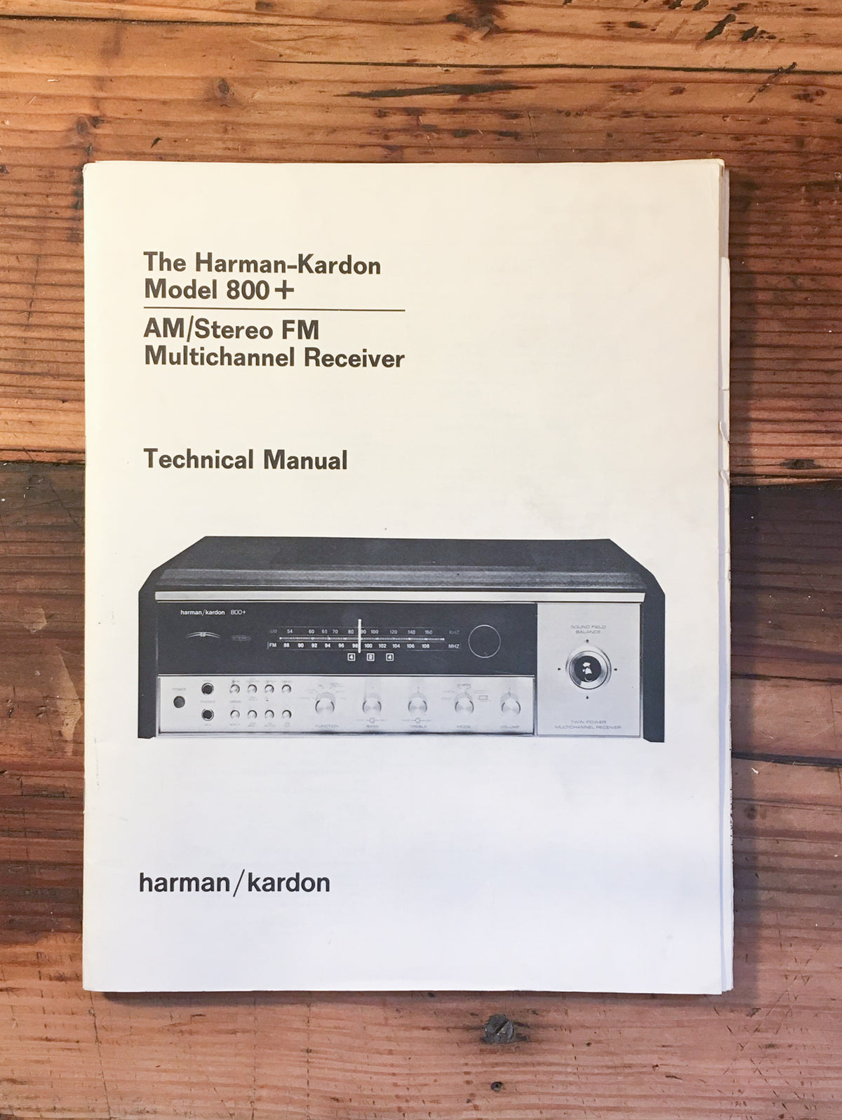 Harman Kardon HK Model 800 + Plus Receiver Service Manual *Original*
