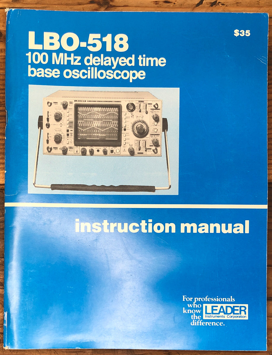 Oscilloscope Owners / User Manual *Original* – Vintage Audio Store