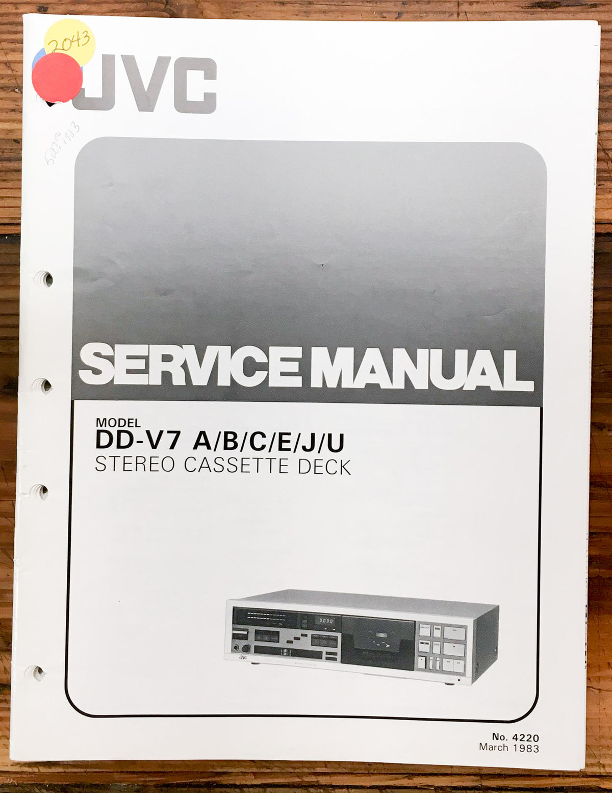 JVC DD-V7 Cassette Service Manual *Original*