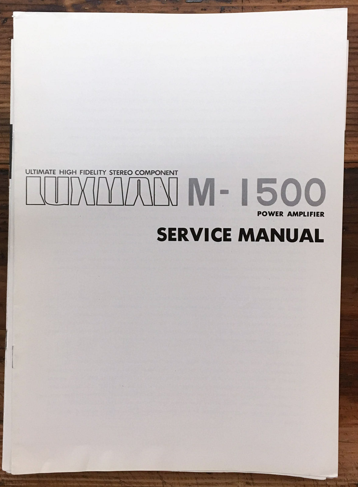 Luxman M-1500 Amplifier Service Manual *Original*