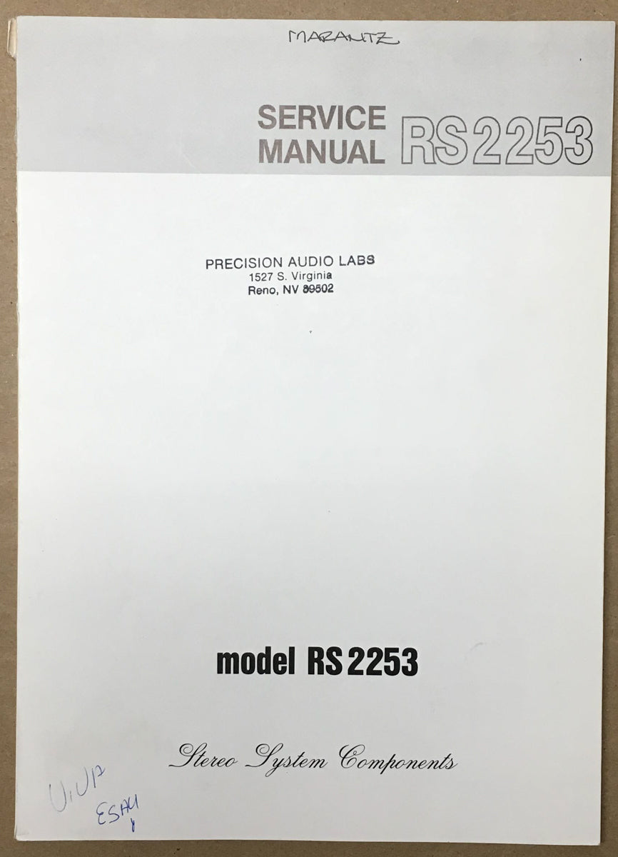 Marantz RS 2253 RS2253 Receiver Service Manual *Original* #2