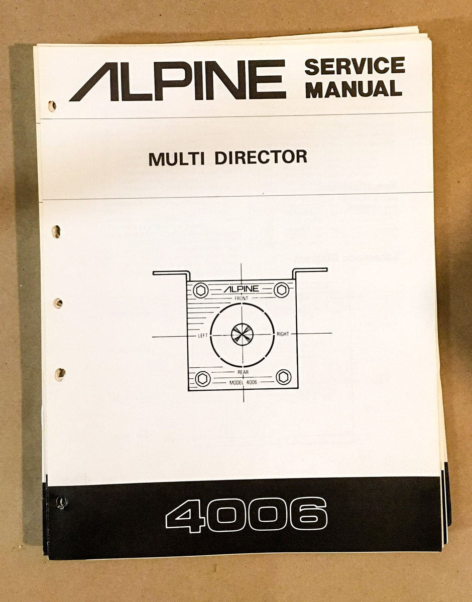 Alpine Model 4006 Multi Director Service Manual *Original*