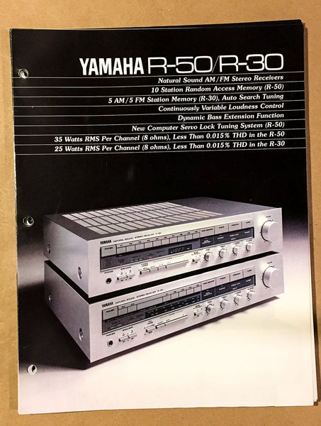Yamaha R-50 R-30 Receiver  Dealer Brochure *Original*