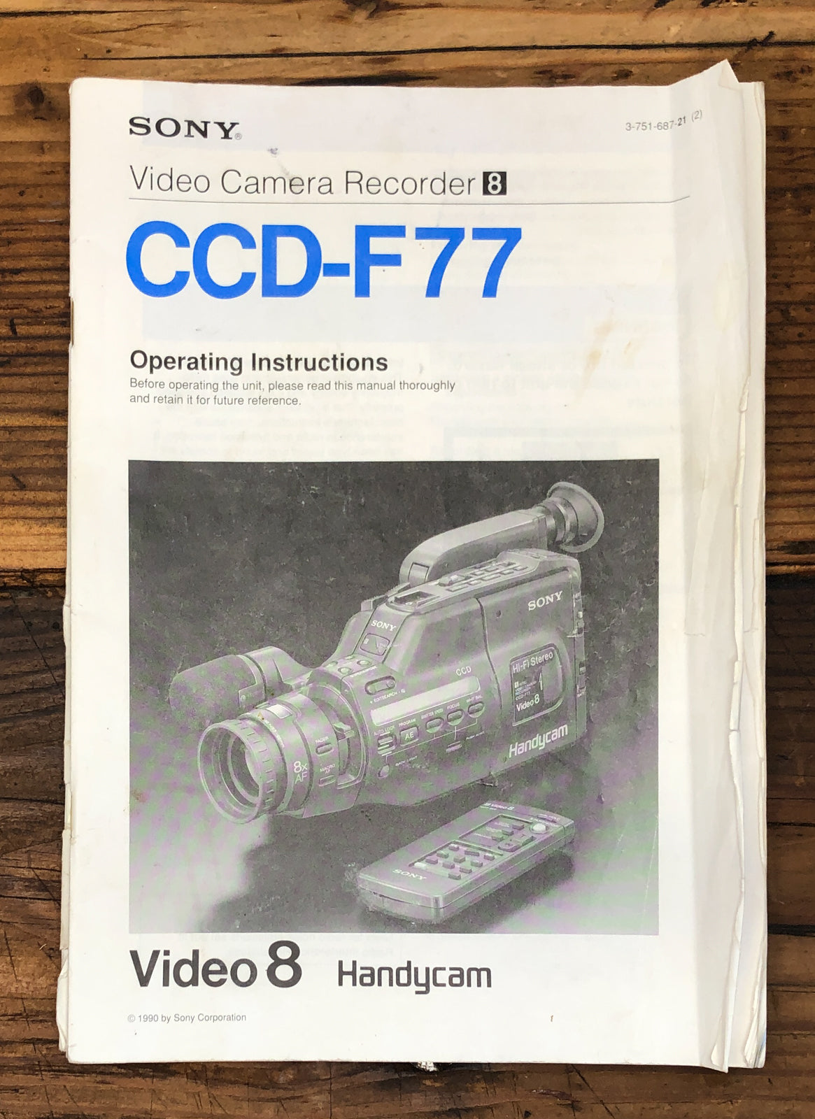 Sony CCD-F77 Video Camera Owners / User Manual *Original*