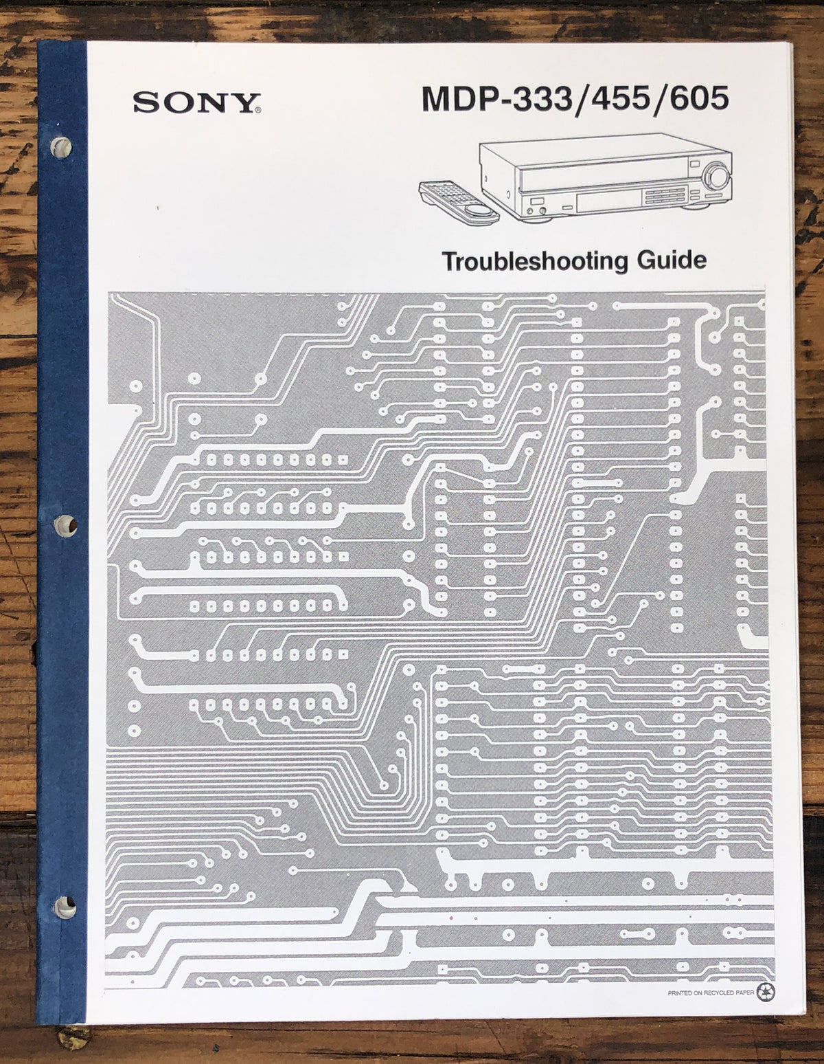 Sony MDP-333 -455 -605 MD Troubleshooting Manual *Original*