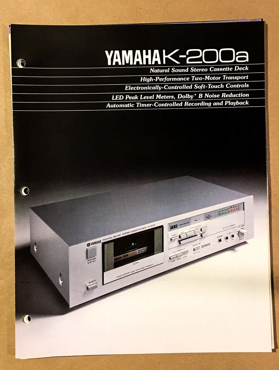 Yamaha K-200a Cassette Dealer Brochure *Original*