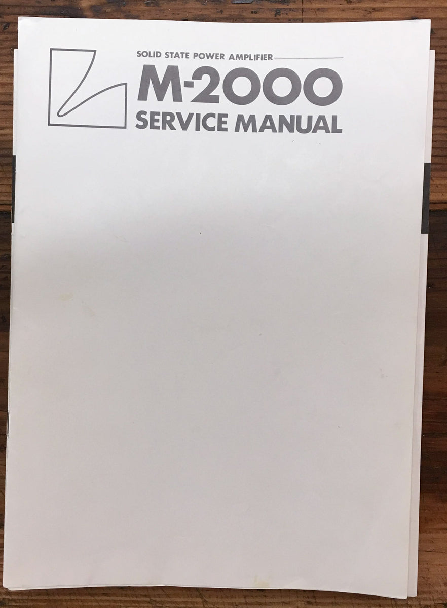 Luxman M-2000 Amplifier Service Manual *Original* – Vintage Audio Store ...