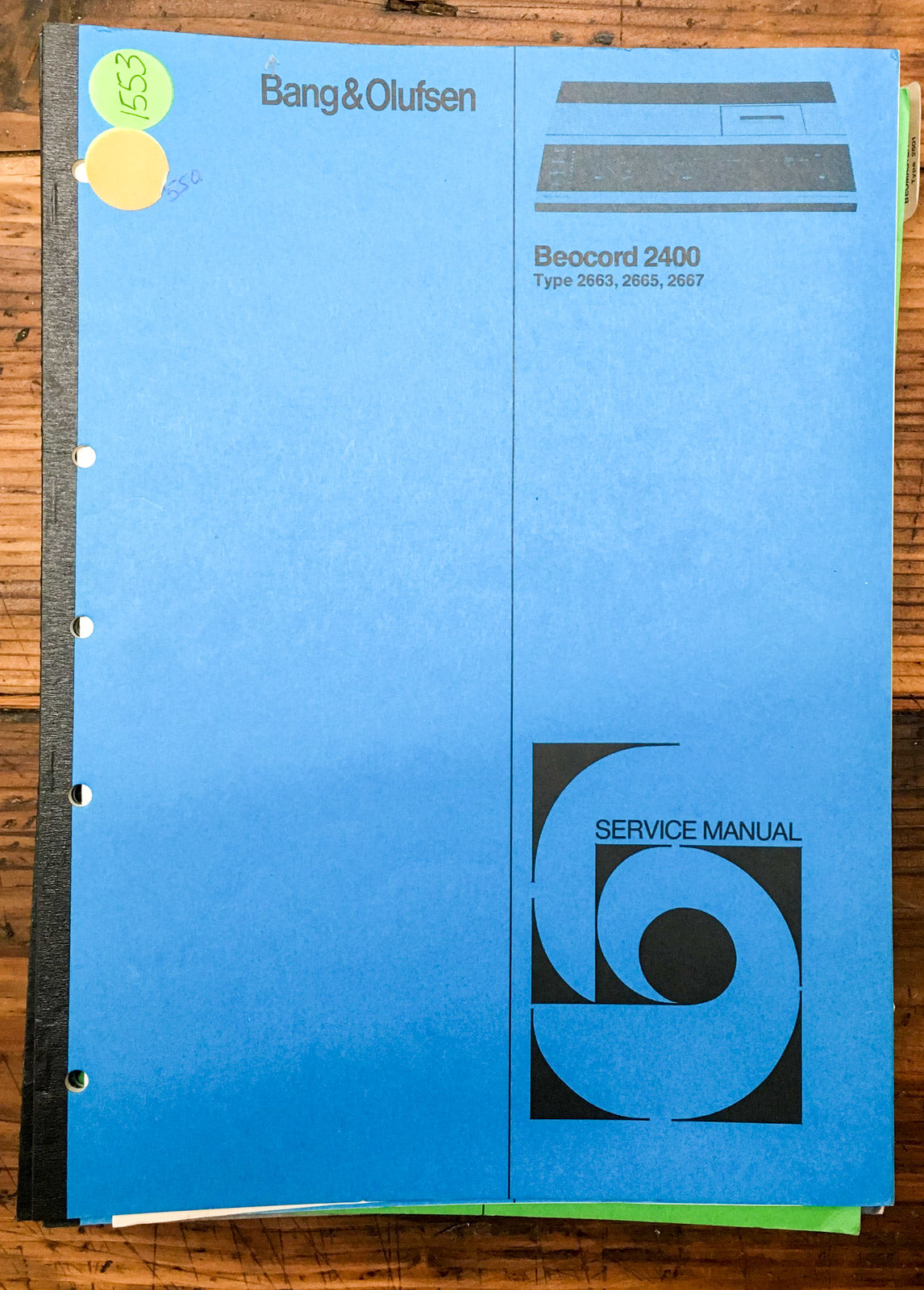B&O Bang Olufsen Beocord 2400 Cassette Service Manual *Original*