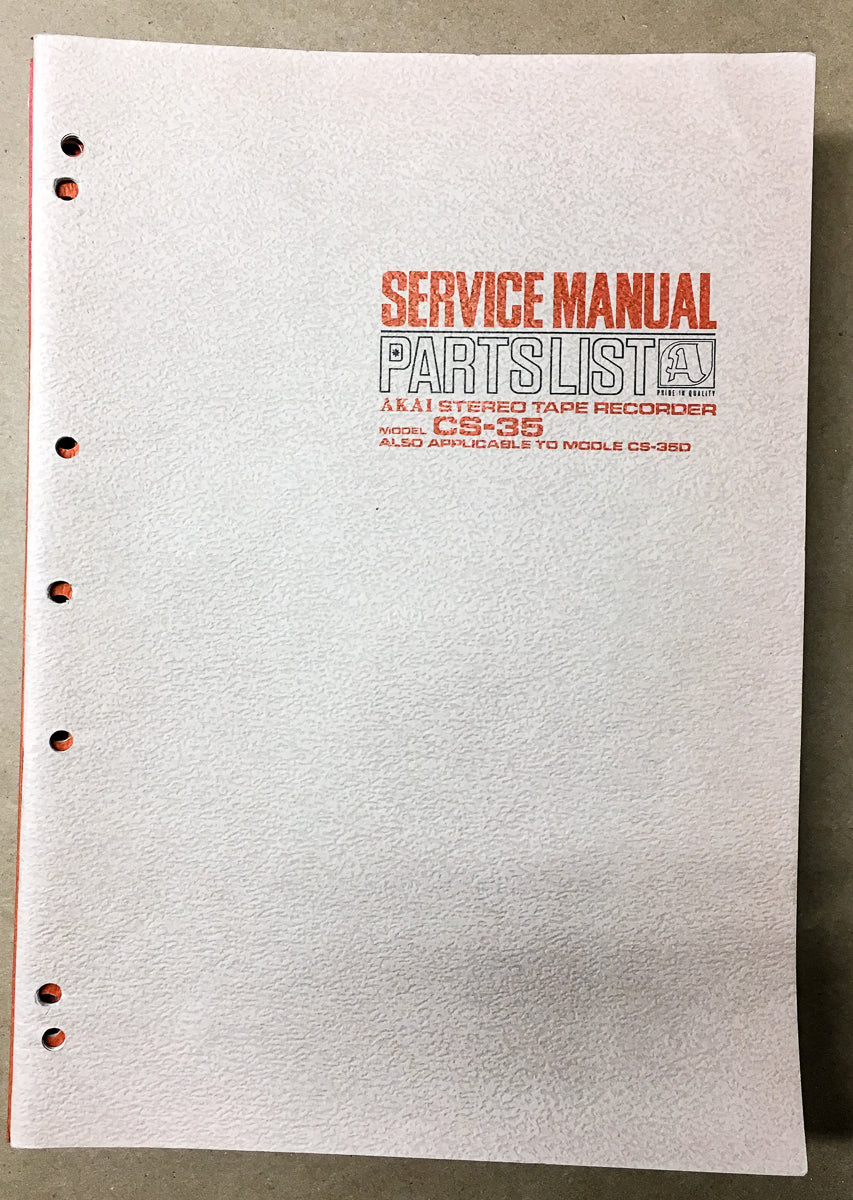Akai CS-35 CS-35D Cassette Service Manual *Original*
