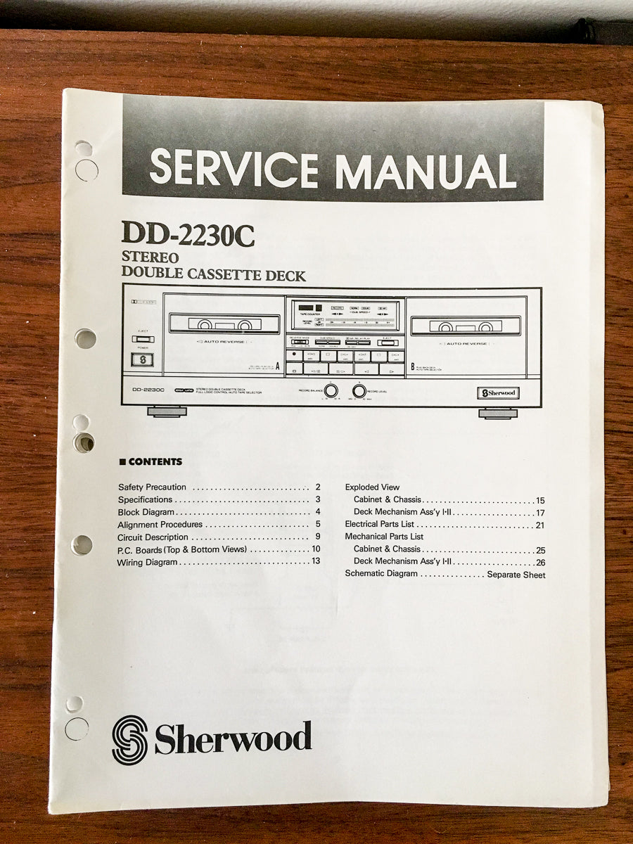 Sherwood DD-2230C DD-2230 C Cassette Service Manual *Original*