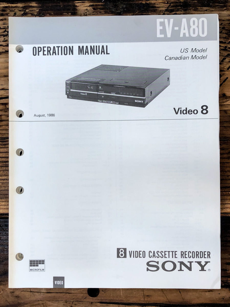 Video 8 VCR Service Manual *Original* Vintage Audio Store Vintage Service Manuals, Stereo