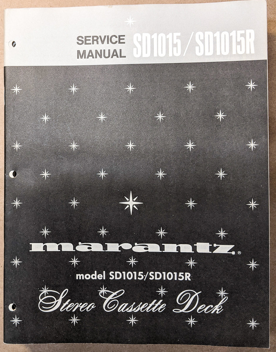 Marantz SD 1015 SD 1015 R Cassette Service Manual *Original* #2