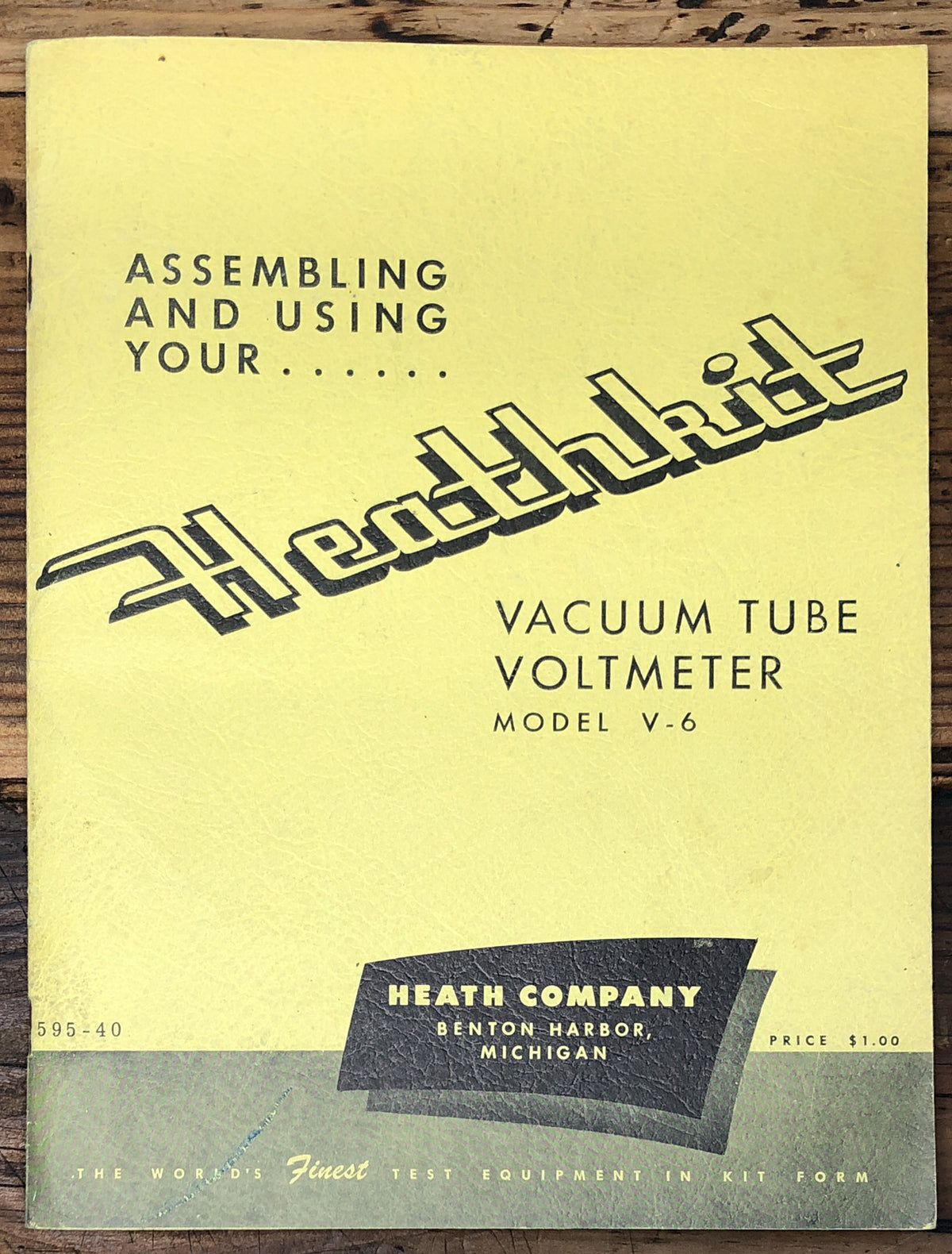 Heathkit V-6 Voltmeter Assembly & User Manual *Original*