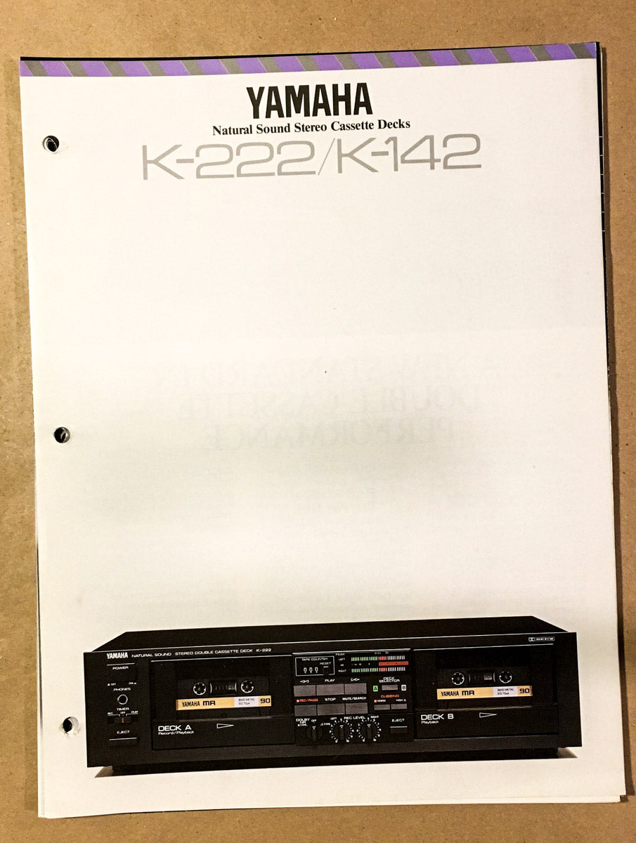 Yamaha K-222 K-142 Cassette Dealer Brochure *Original*