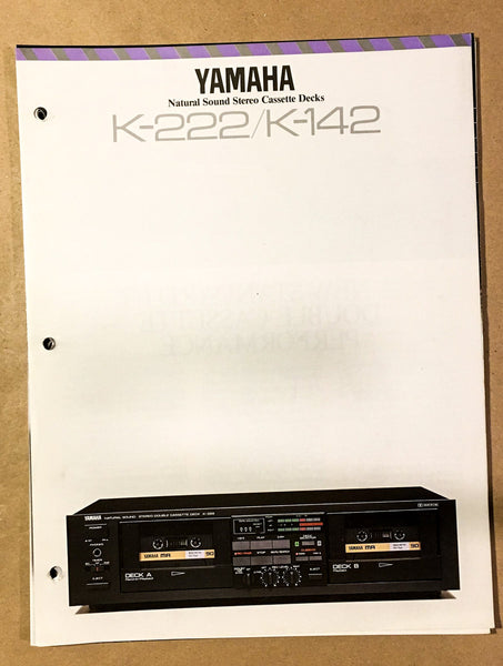 Yamaha K-222 K-142 Cassette  Dealer Brochure *Original*
