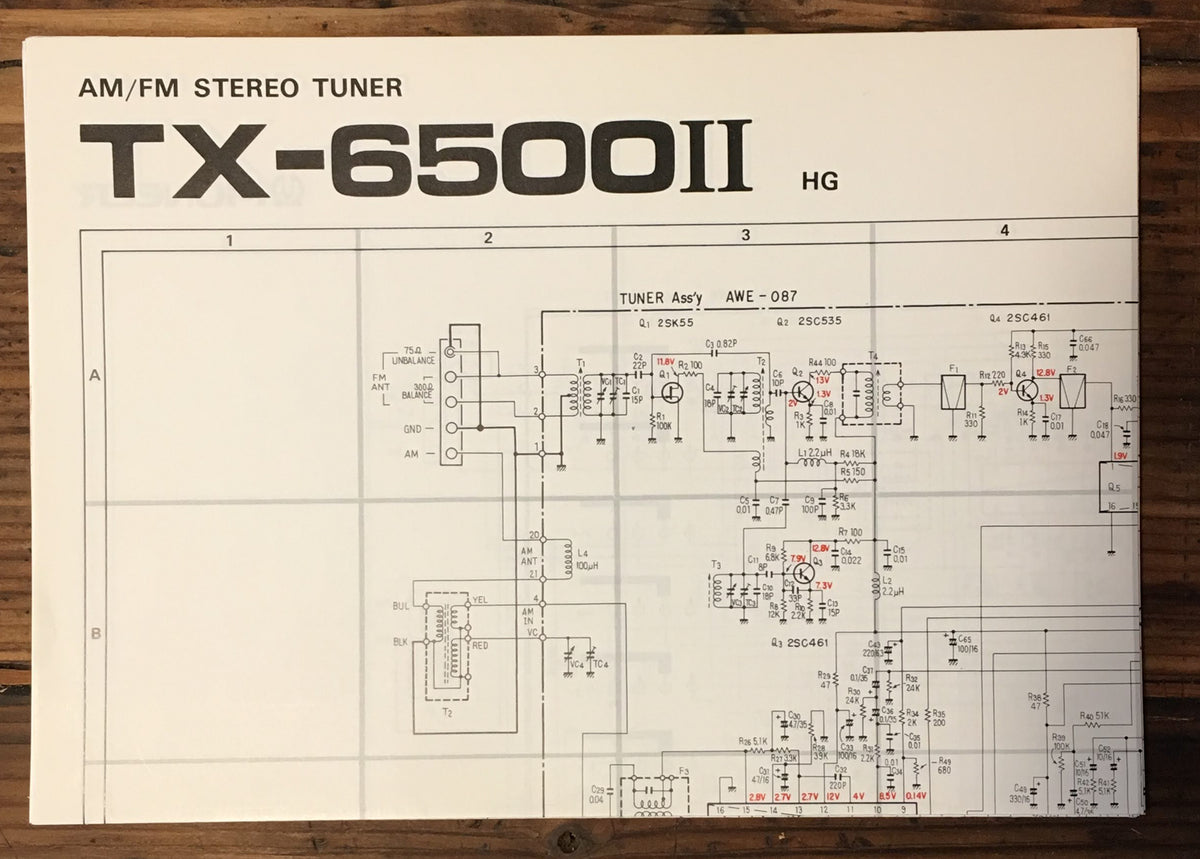Pioneer TX-6500 II Tuner Large Fold Out Schematic *Original* #2