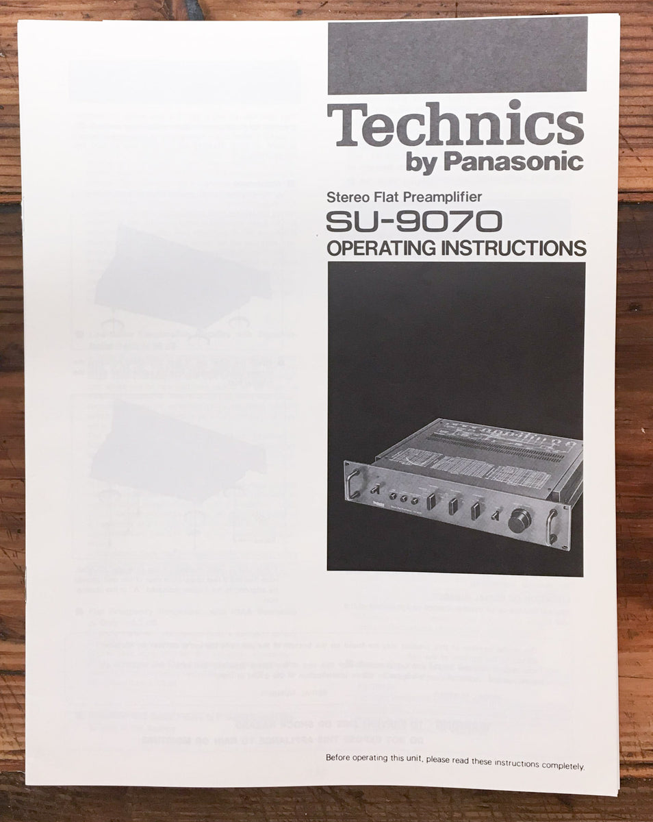 Technics SU-9070 Preamp / Preamplifier Owners / User Manual