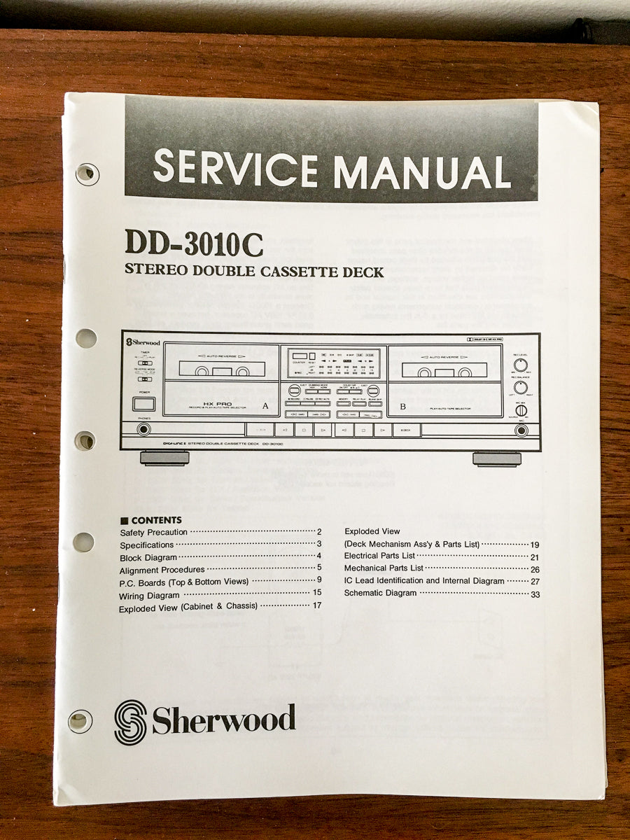 Sherwood DD-3010C DD-3010 C Cassette Service Manual *Original*