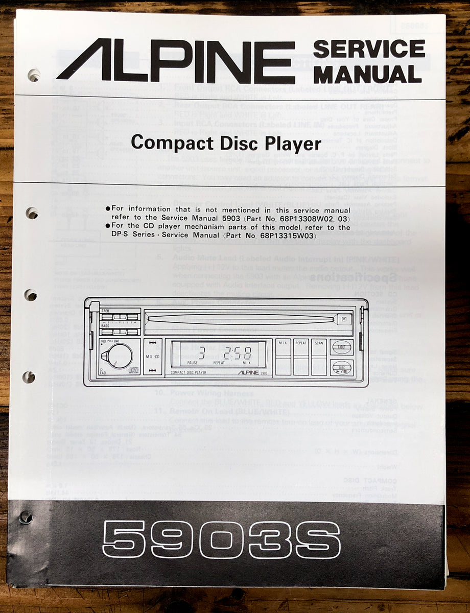 Car Stereo Service Manual *Original* Vintage Audio Store Vintage