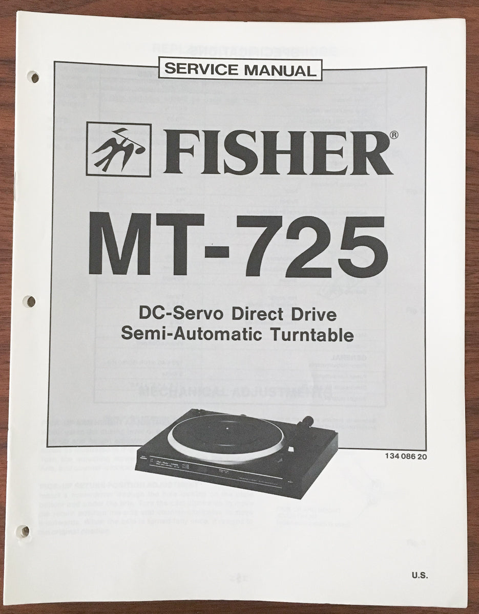 Fisher MT-725 Record Player / Turntable Service Manual *Original*